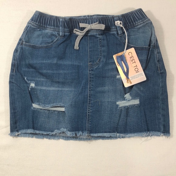 C'est Toi Mini blue jean denim skirt Medium M - Picture 1 of 11